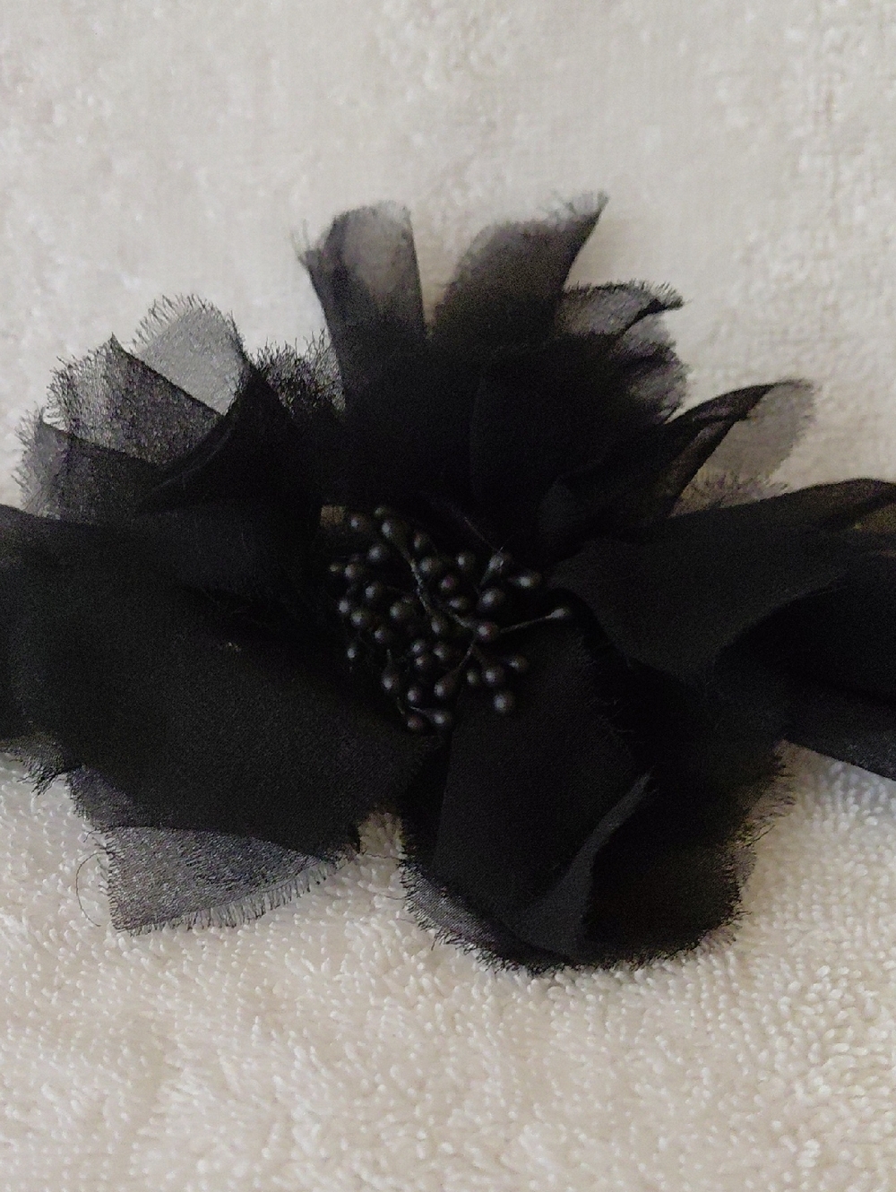 Black Chiffon Flower Tie Headband Elegant Fabric Flower Accessory
